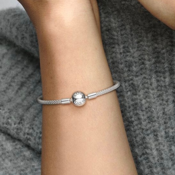 Pandora Moments Mesh Silver Charm Bracelet